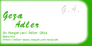 geza adler business card