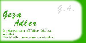 geza adler business card